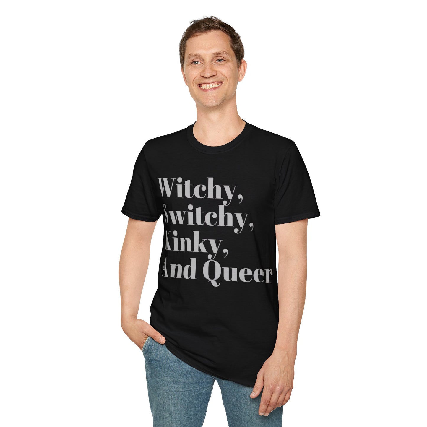Witchy, Switchy, Kinky, and Queer Unisex Softstyle T-Shirt