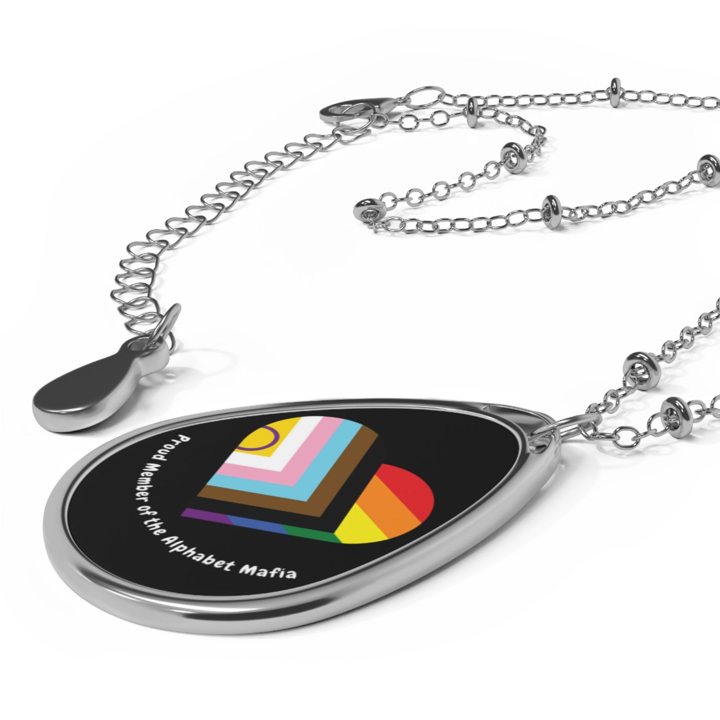 Oval Proud Member of the Alphabet Mafia Necklace (Black)