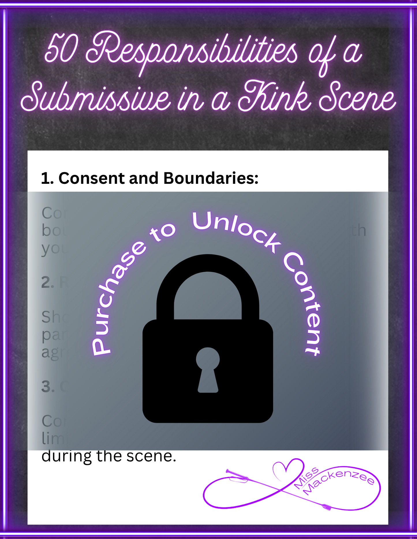 50 Responsibilities of a Submissive in a Kink Scene