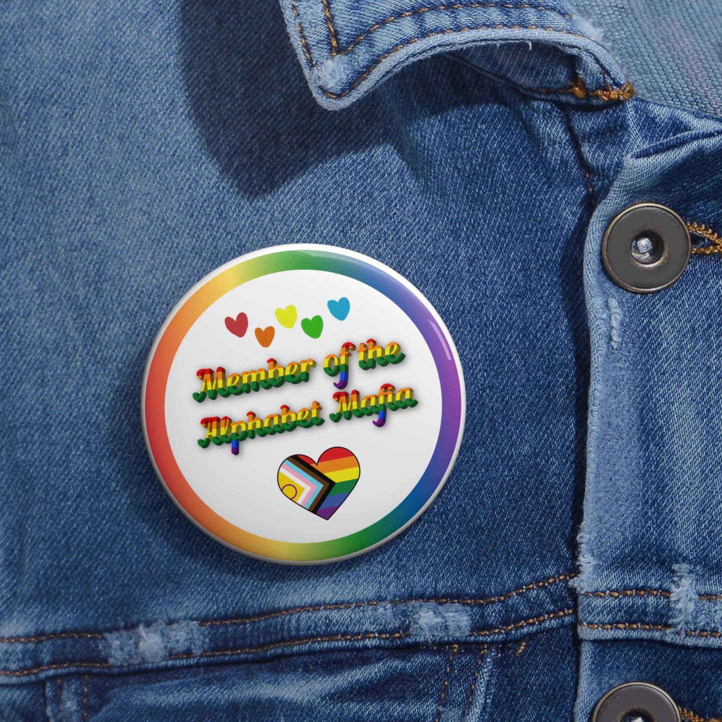 Member of the alphabet mafia pinback button