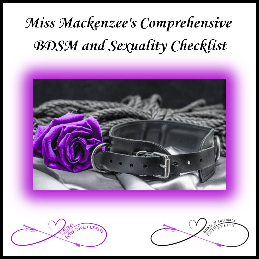 Digital Guide BDSM and Sexuality Checklist Kink Yes No Maybe List, main rose and collar