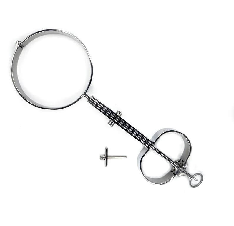Metal Bondage Shrew's Fiddle for Neck and Hands