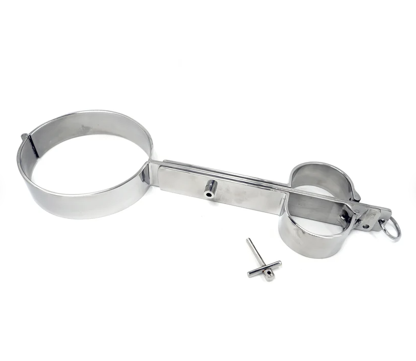 Metal Bondage Shrew's Fiddle for Neck and Hands