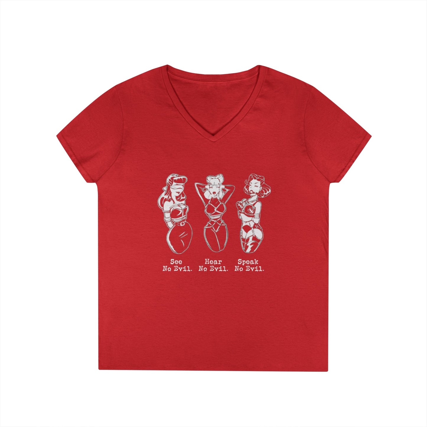 See, Hear, Speak No Evil Ladies' V-Neck T-Shirt