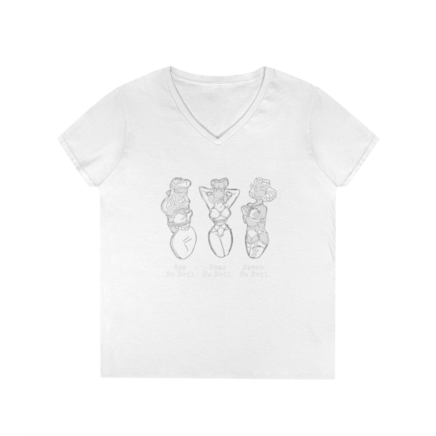 See, Hear, Speak No Evil Ladies' V-Neck T-Shirt