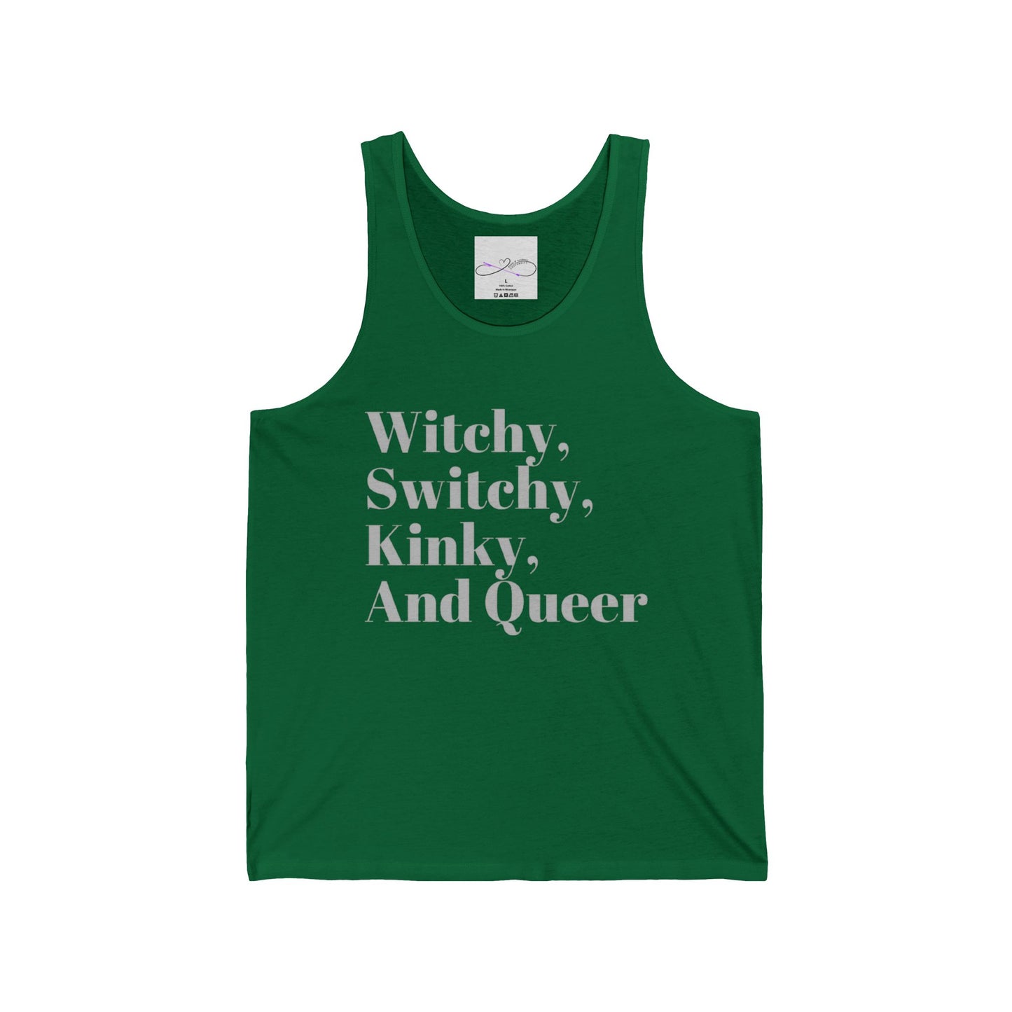 Witchy, Switchy, Kinky, and Queer Unisex Jersey Tank