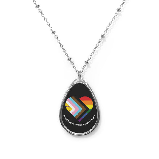 Oval Proud Member of the Alphabet Mafia Necklace (Black)