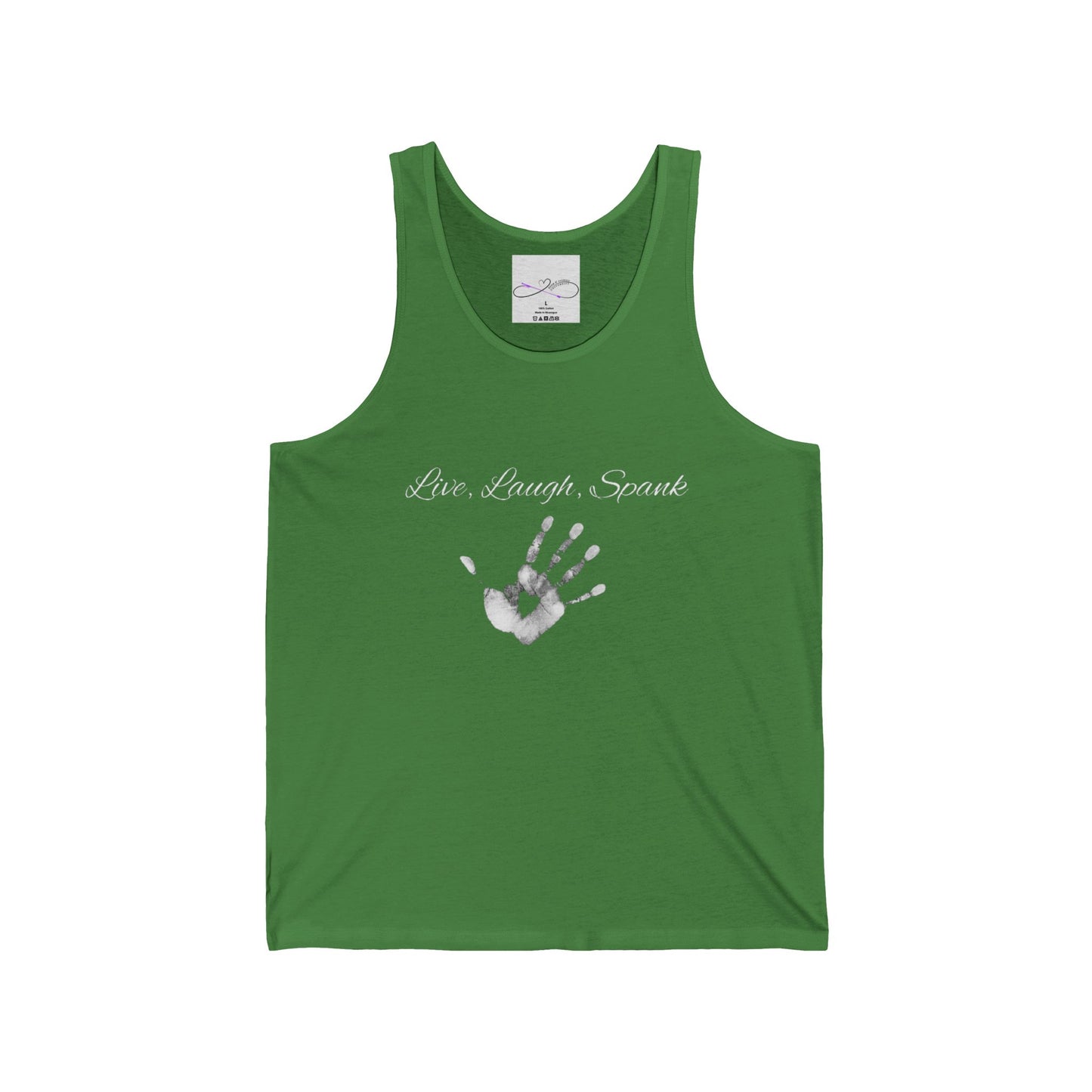 Live, Laugh, Spank Unisex Jersey Tank