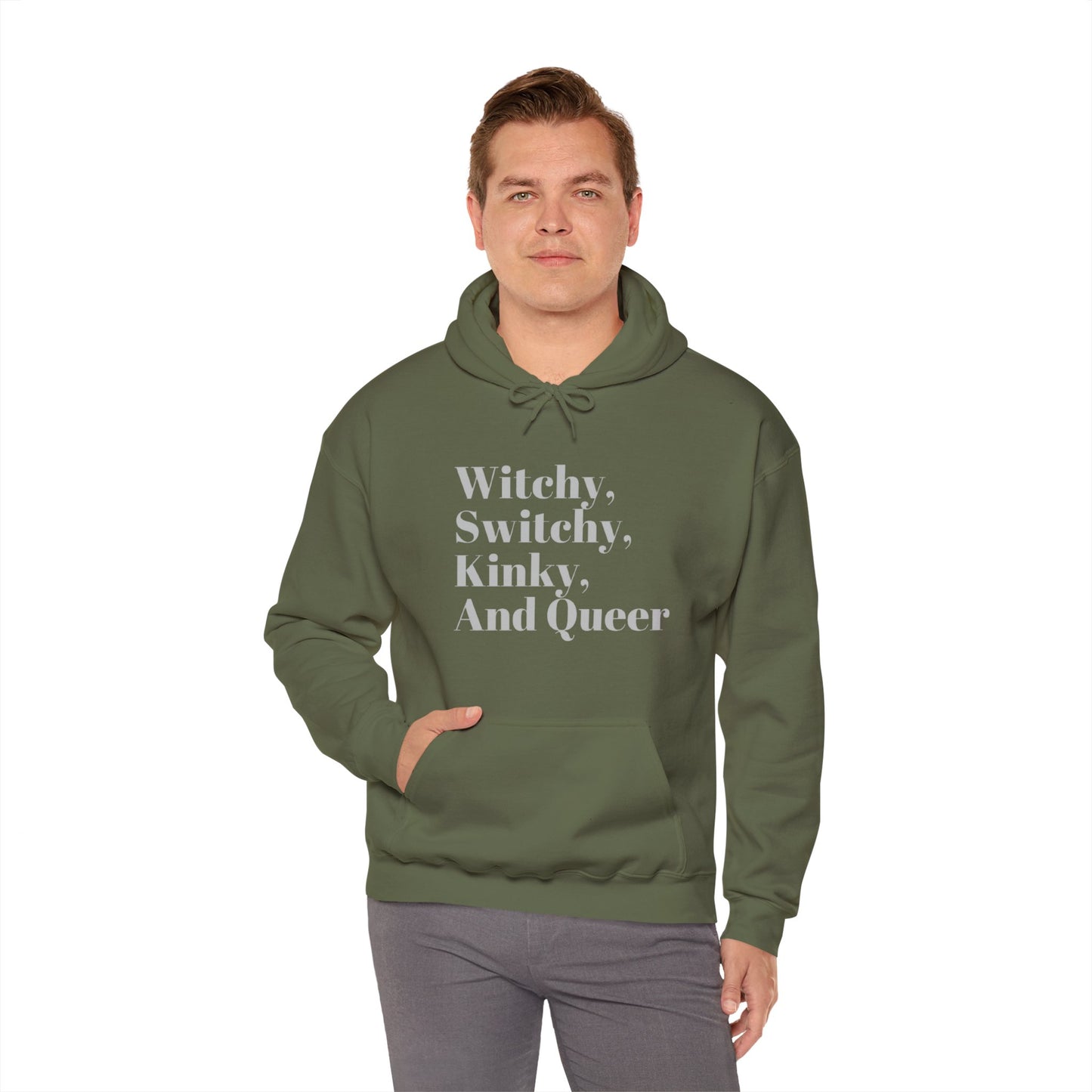 Witchy, Switchy, Kinky, and Queer Unisex Hooded Sweatshirt