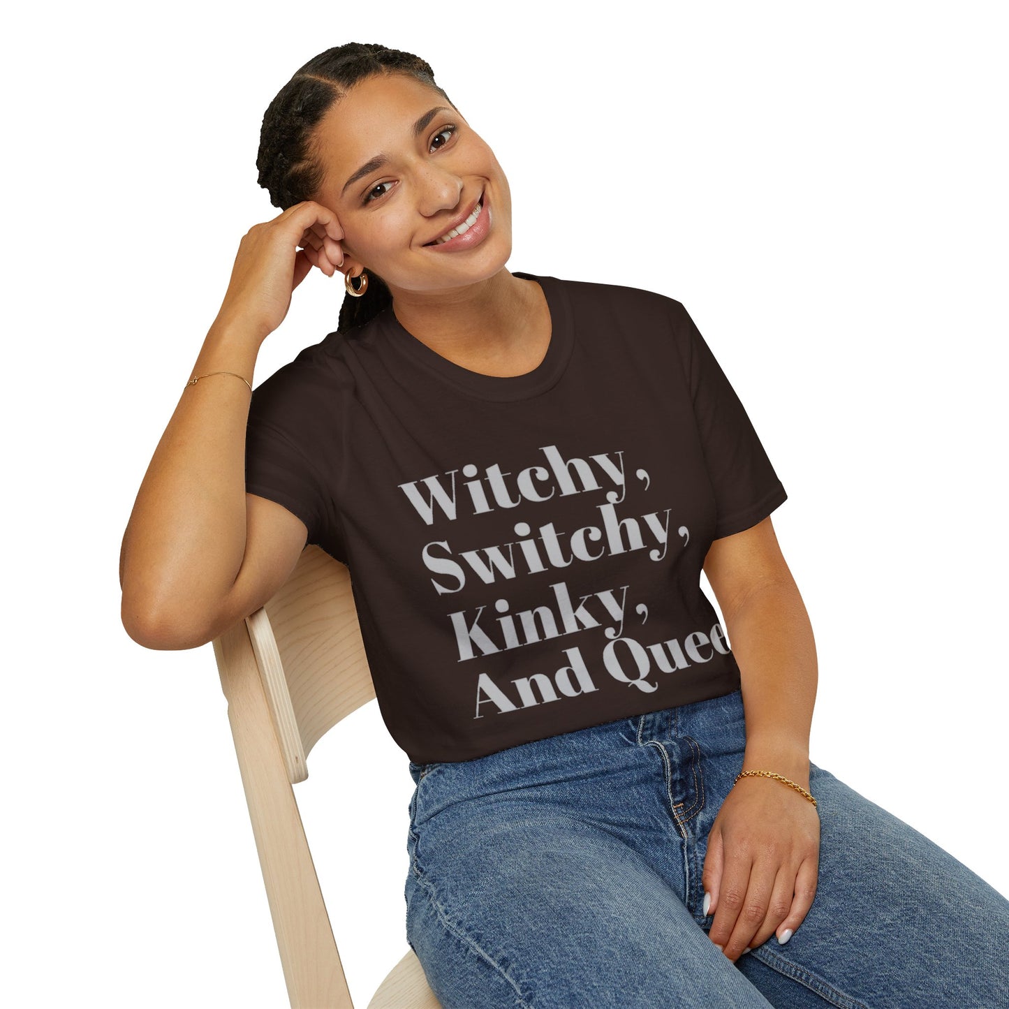 Witchy, Switchy, Kinky, and Queer Unisex Softstyle T-Shirt