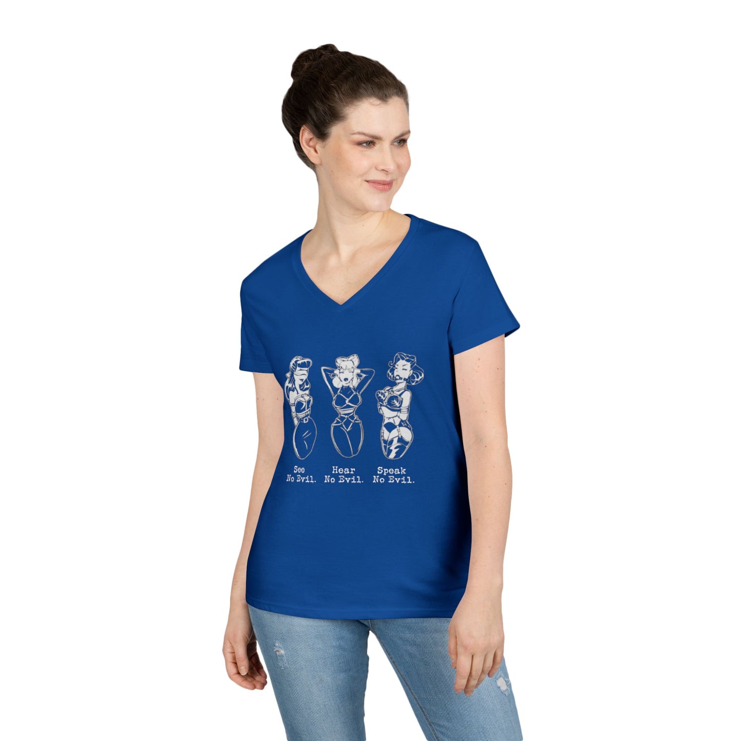 See, Hear, Speak No Evil Ladies' V-Neck T-Shirt