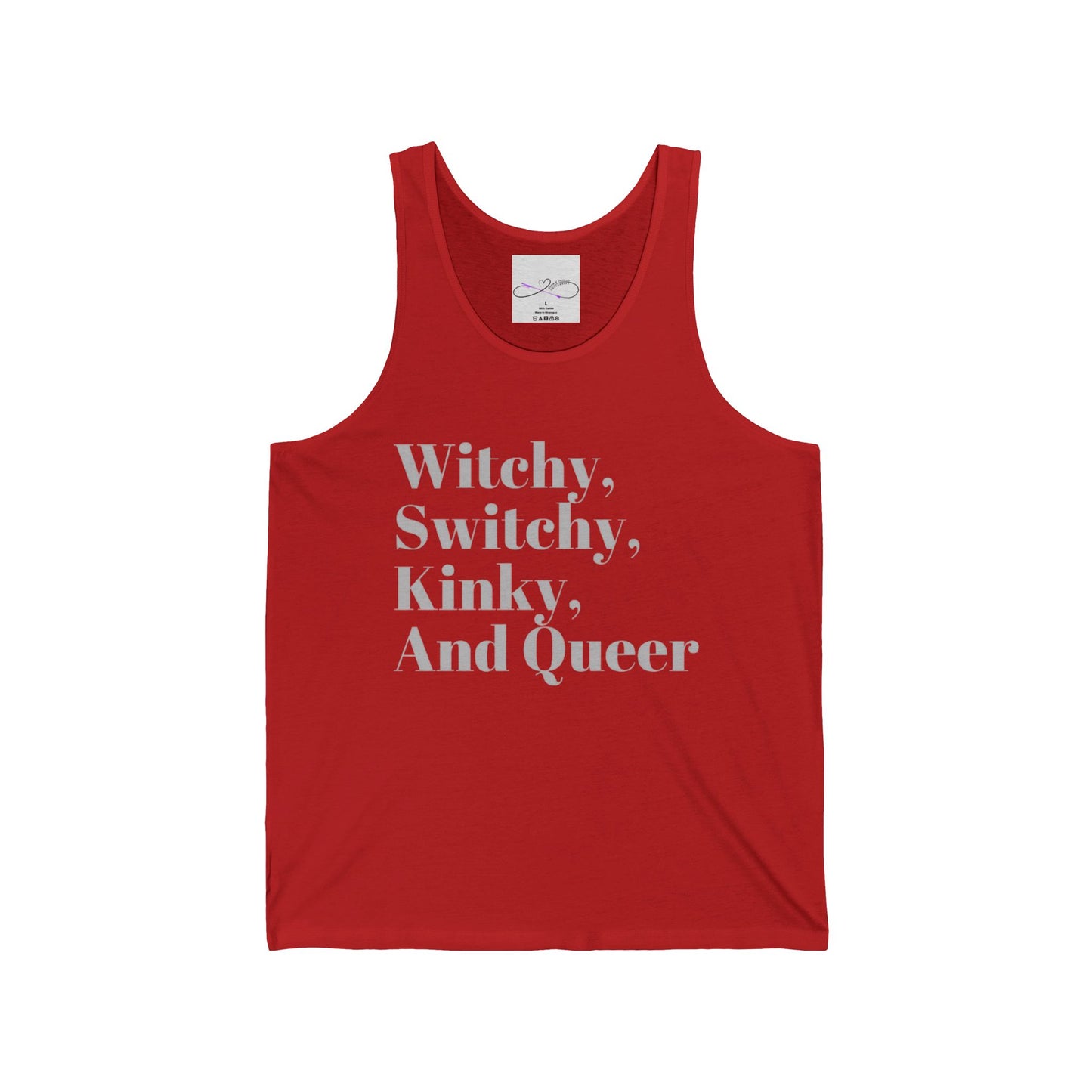 Witchy, Switchy, Kinky, and Queer Unisex Jersey Tank