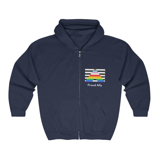 Proud Ally Unisex Full Zip Hooded Sweatshirt