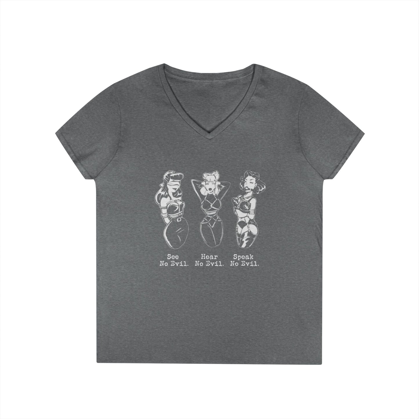 See, Hear, Speak No Evil Ladies' V-Neck T-Shirt