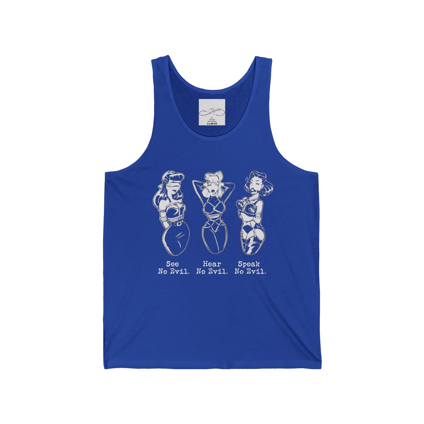 See, Hear, Speak No Evil Unisex Jersey Tank