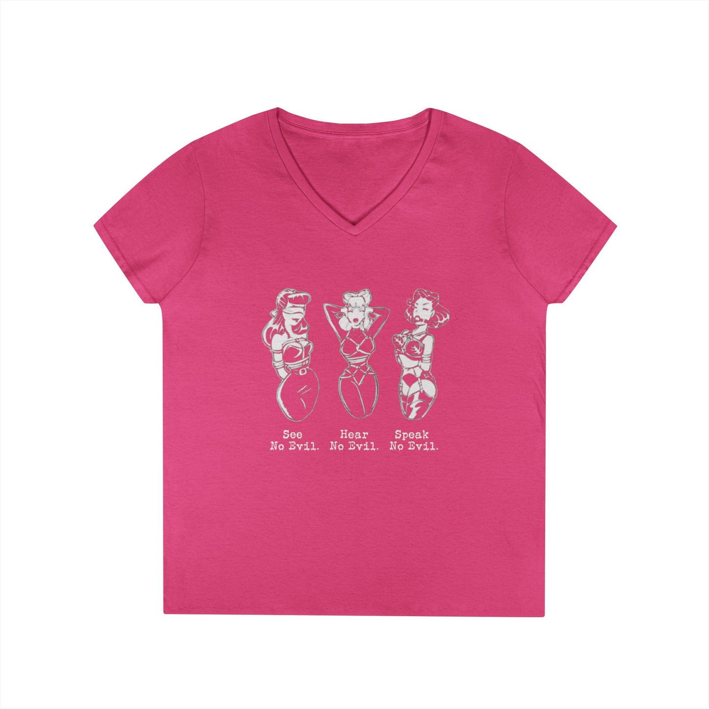 See, Hear, Speak No Evil Ladies' V-Neck T-Shirt