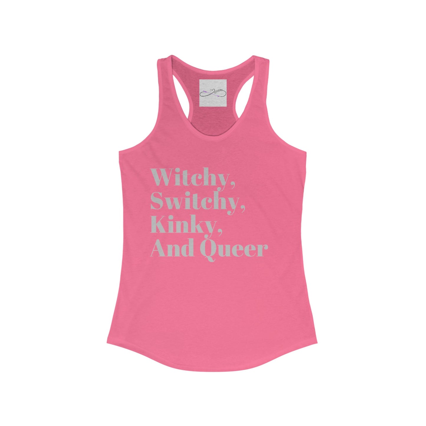 Witchy, Switchy, Kinky, and Queer Women's Racerback Tank