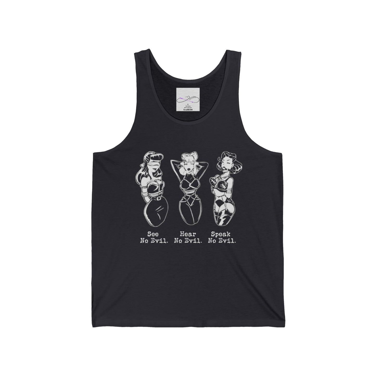 See, Hear, Speak No Evil Unisex Jersey Tank