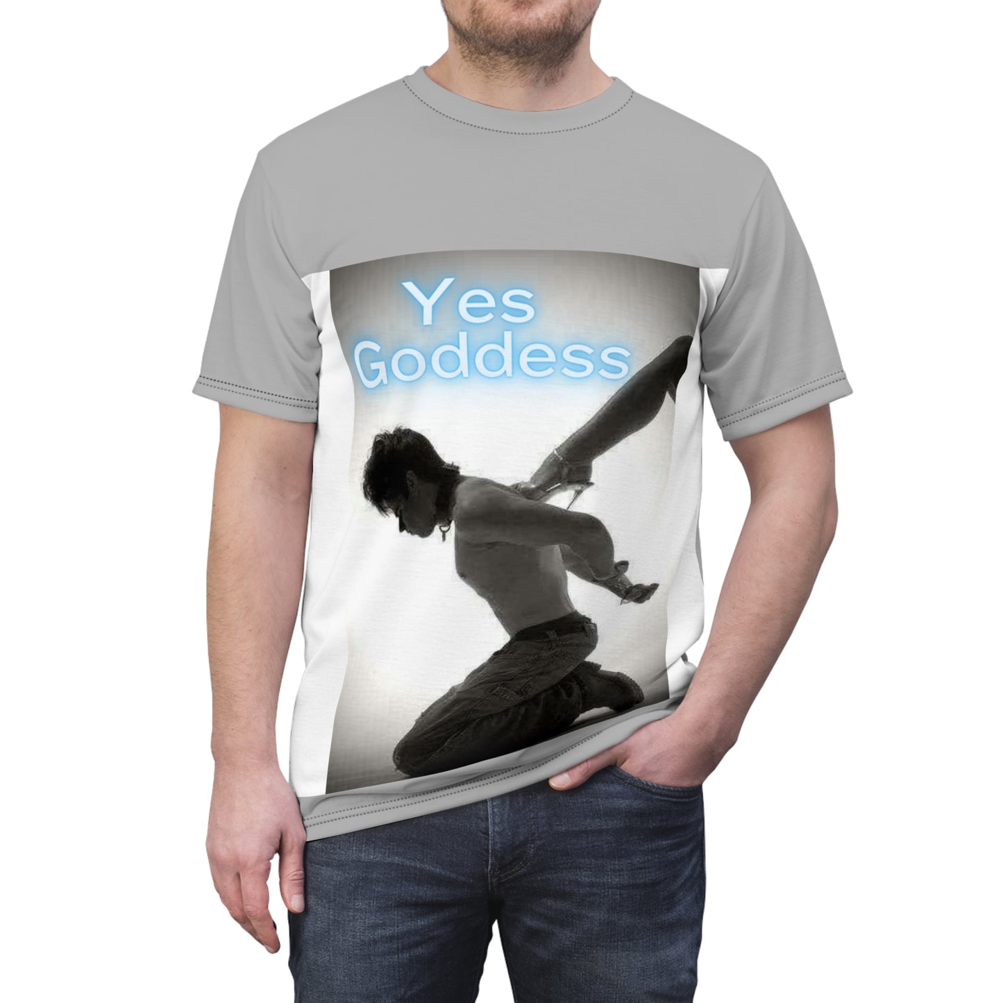 Yes, Goddess Unisex Cut & Sew Tee (AOP)