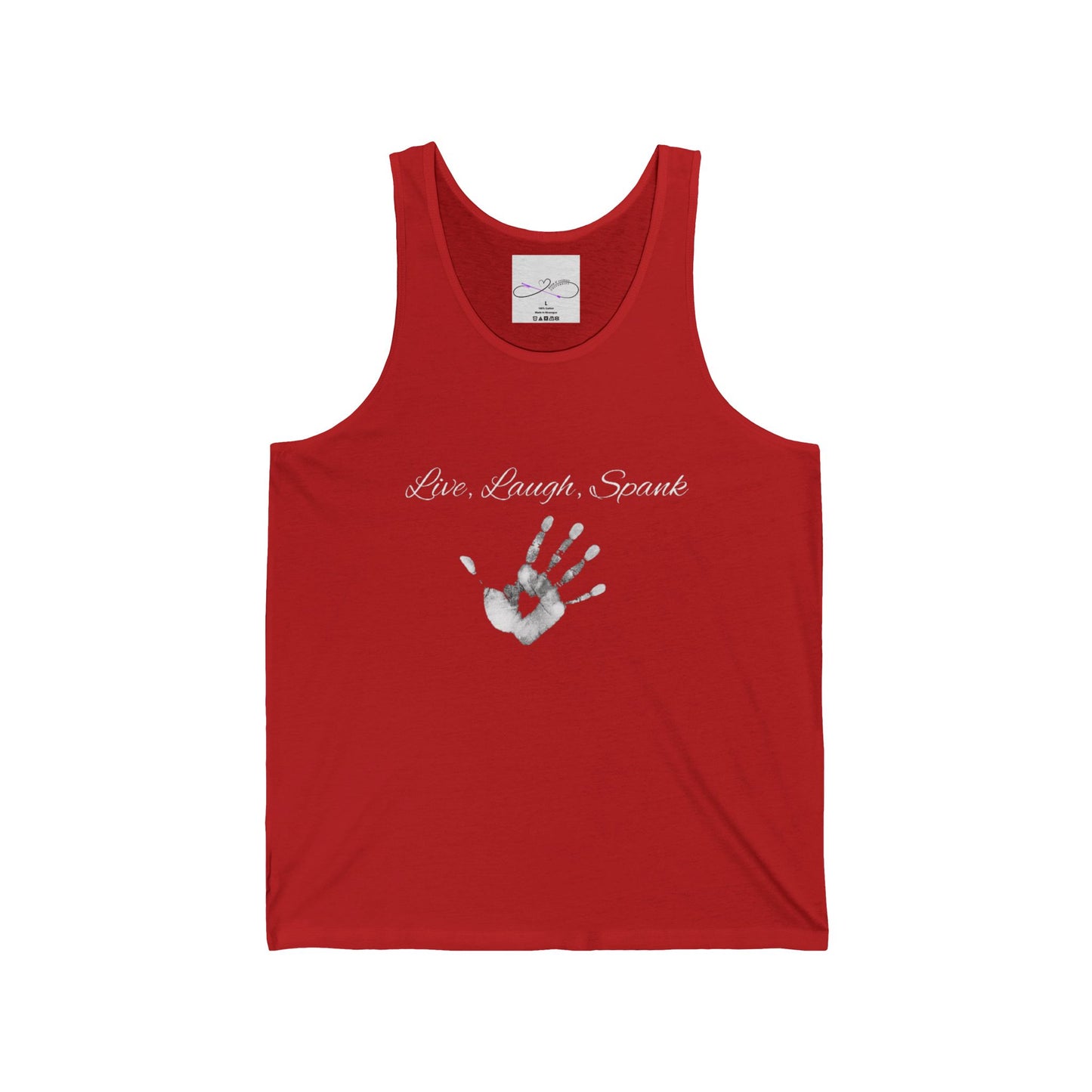 Live, Laugh, Spank Unisex Jersey Tank