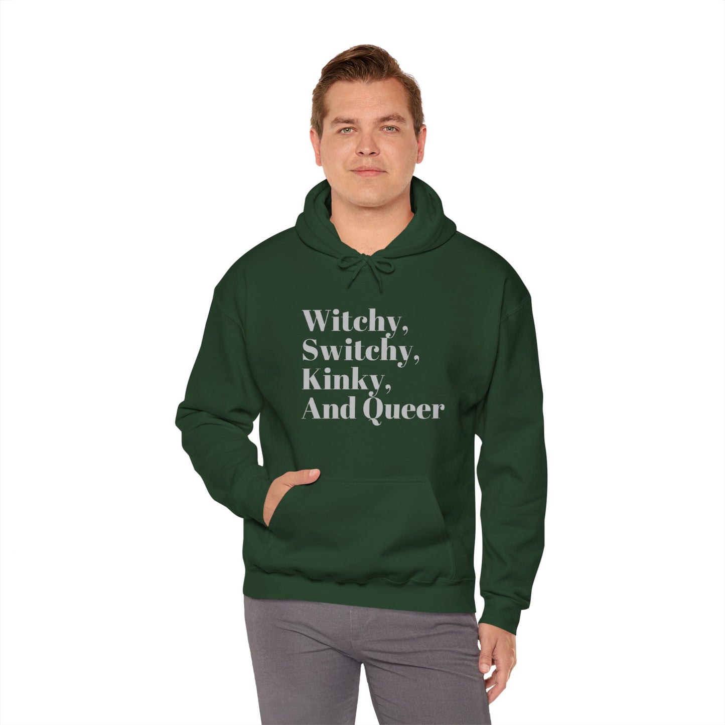 Witchy, Switchy, Kinky, and Queer Unisex Hooded Sweatshirt