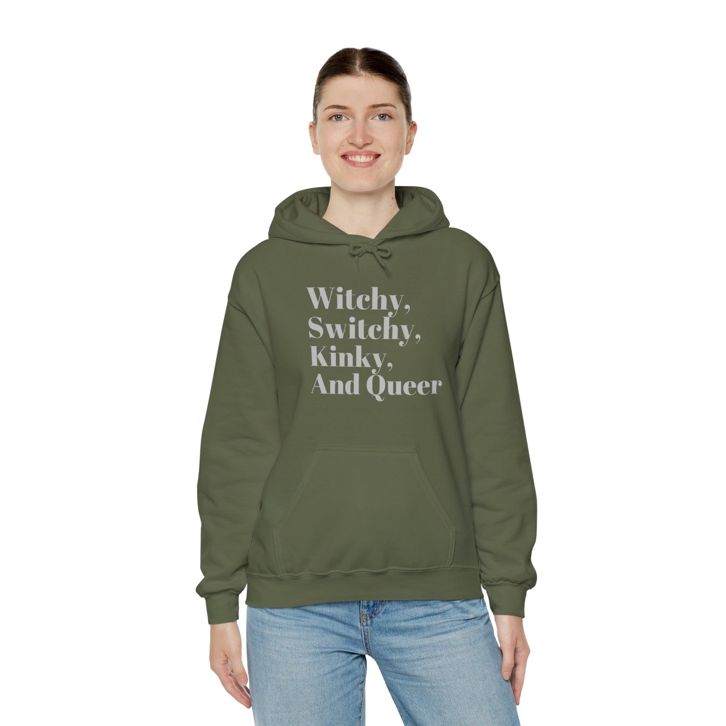 Witchy, Switchy, Kinky, and Queer Unisex Hooded Sweatshirt