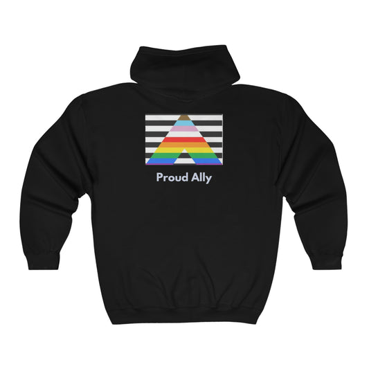Proud Ally Unisex Full Zip Hooded Sweatshirt