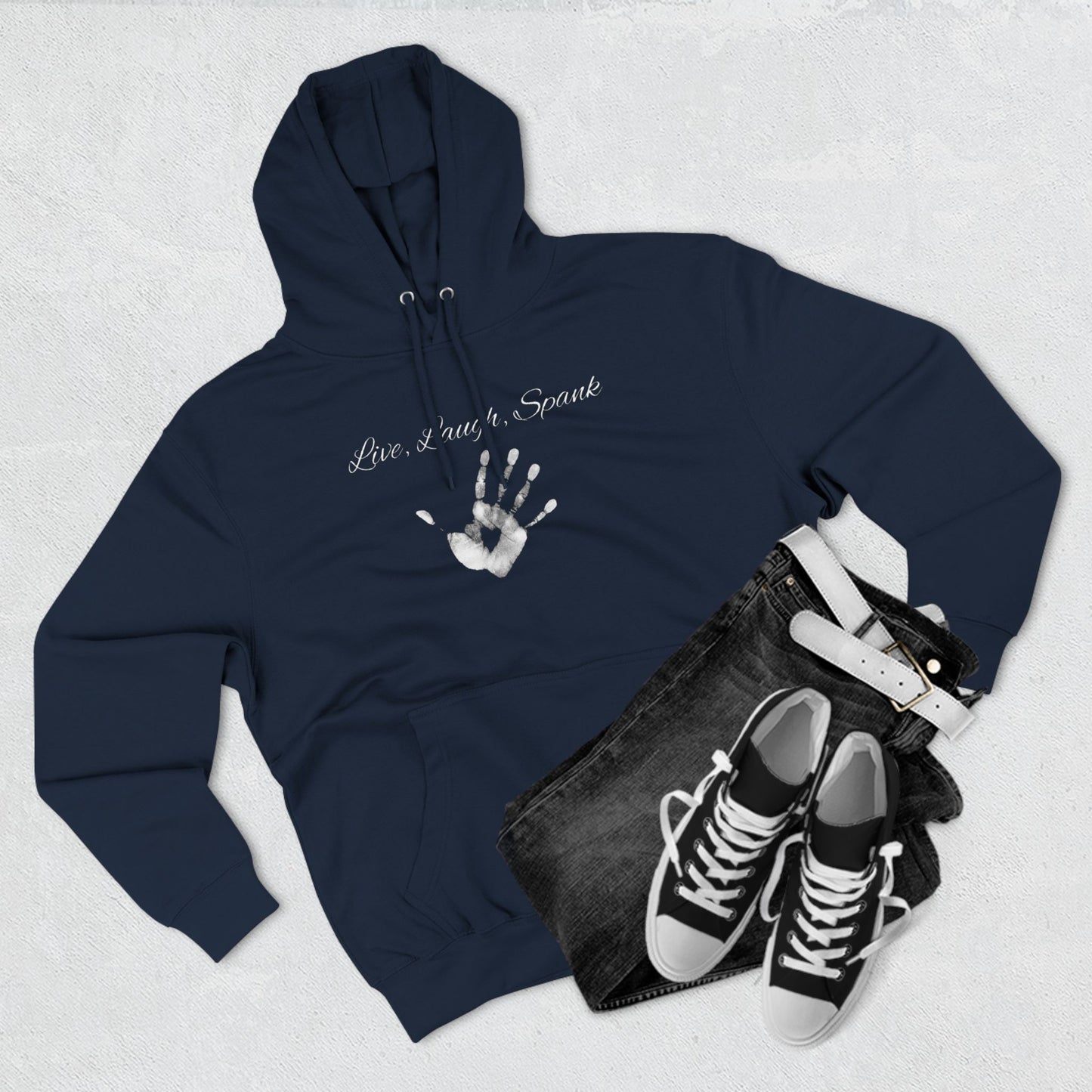 Live, Laugh, Spank Unisex Pullover Hoodie