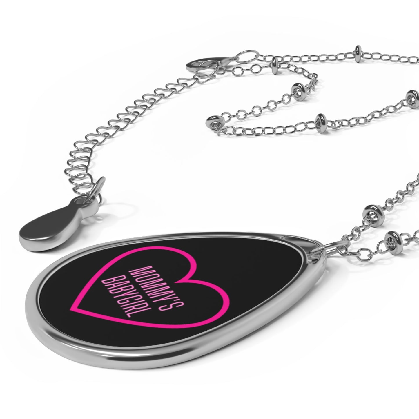 Oval Mommy's Babygirl Necklace (black)