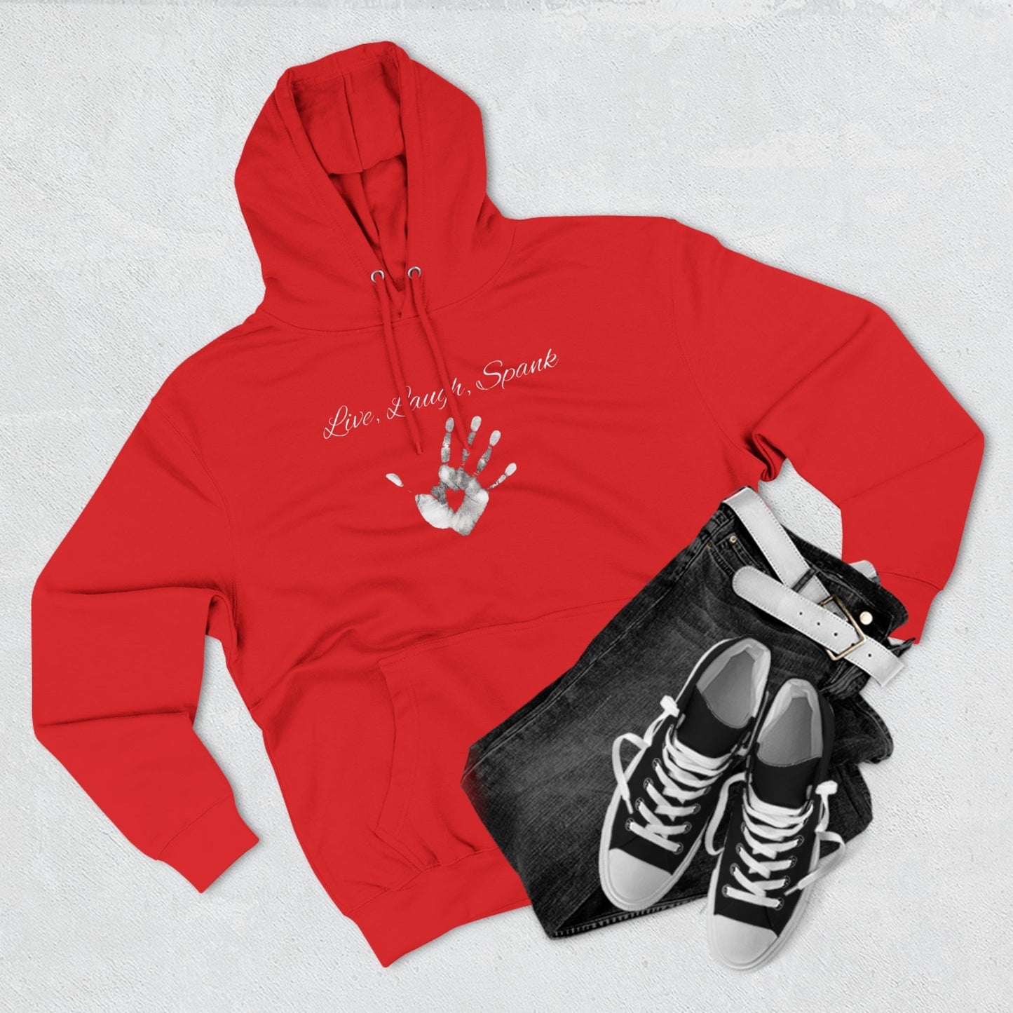 Live, Laugh, Spank Unisex Pullover Hoodie