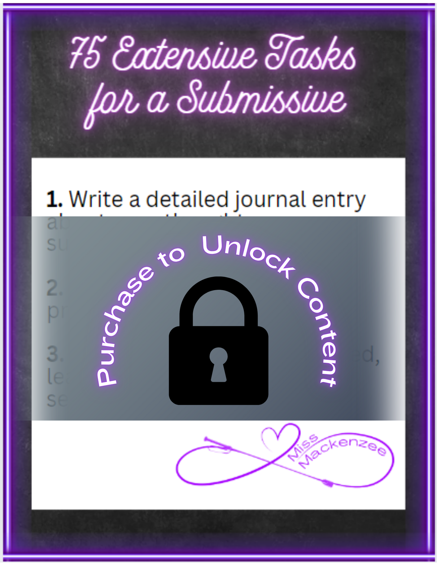 75 Extensive Tasks for a Submissive