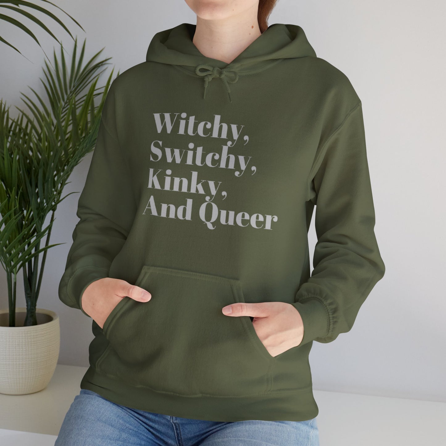 Witchy, Switchy, Kinky, and Queer Unisex Hooded Sweatshirt