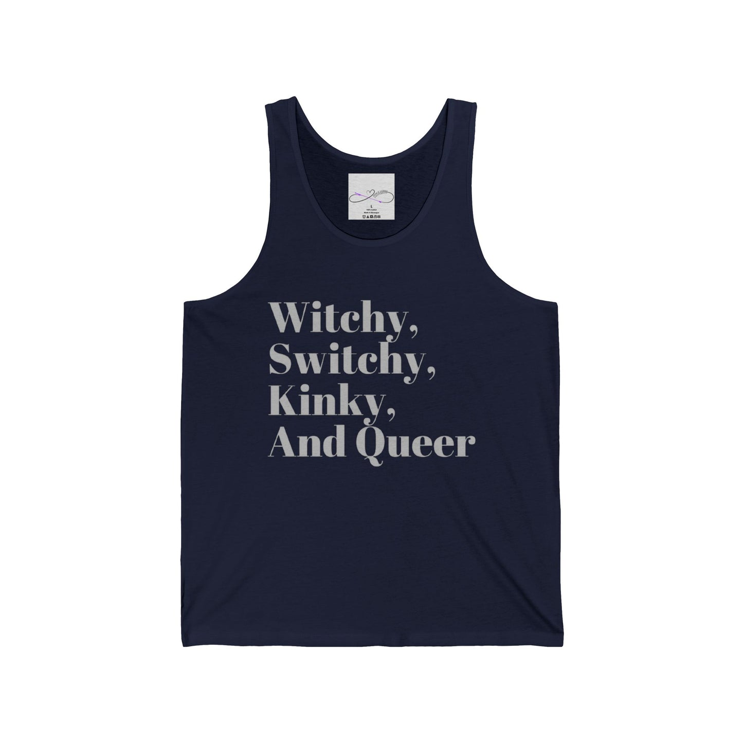 Witchy, Switchy, Kinky, and Queer Unisex Jersey Tank