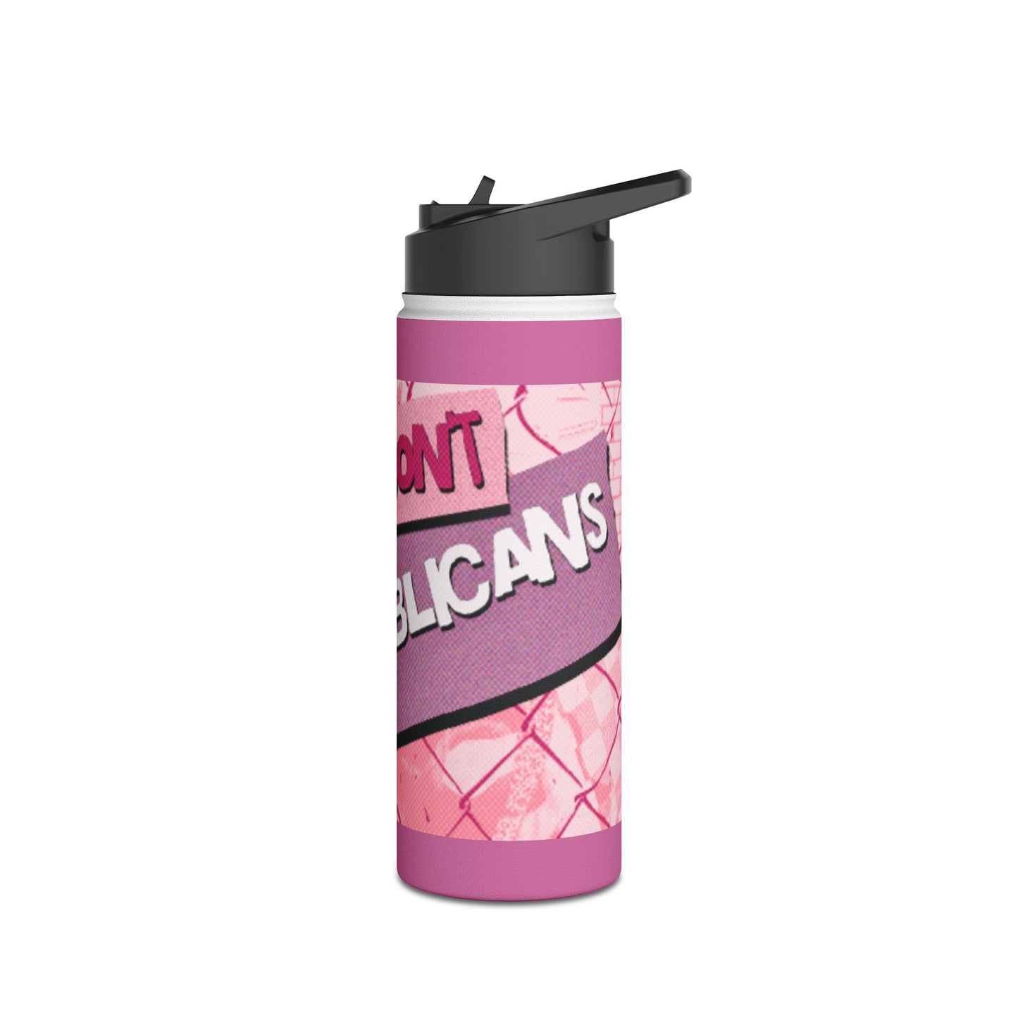 Bold Statement Stainless Steel Water Bottle, Unique Gift for Protesters, Motivational Hydration, Eco-Friendly Water Bottle, Fun Pink Design