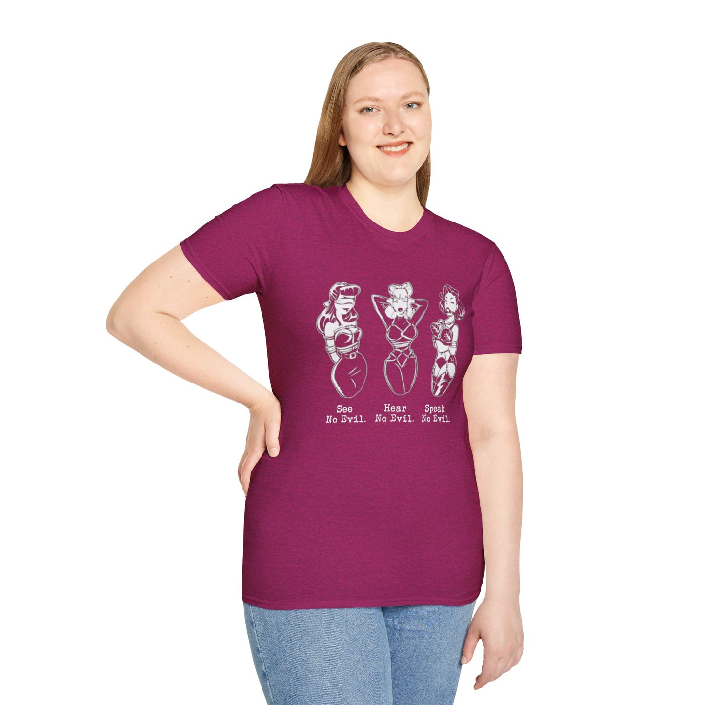 See, Hear, Speak No Evil Unisex Softstyle T-Shirt