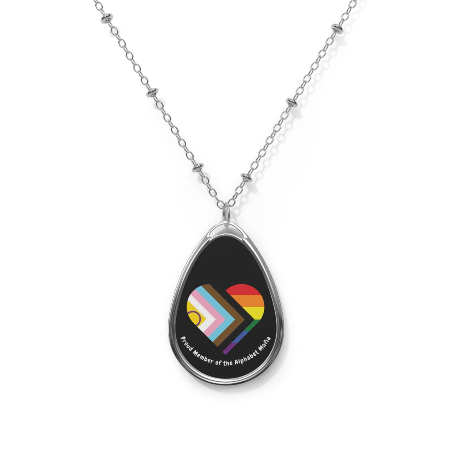 Oval Proud Member of the Alphabet Mafia Necklace (Black)