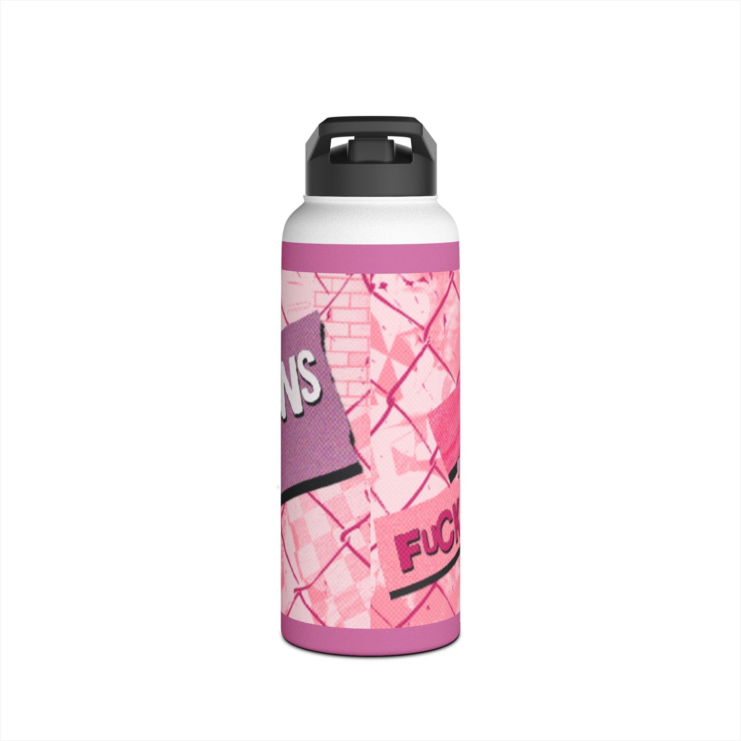 Bold Statement Stainless Steel Water Bottle, Unique Gift for Protesters, Motivational Hydration, Eco-Friendly Water Bottle, Fun Pink Design