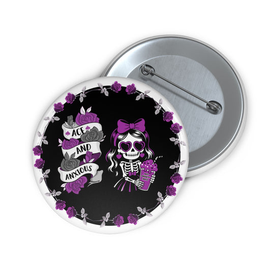 Ace and Anxious pinback button