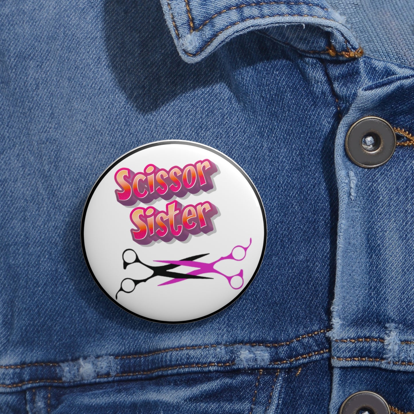 Scissor Sister lesbian pride pinback button
