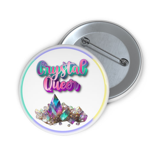 Crystal queer pinback button