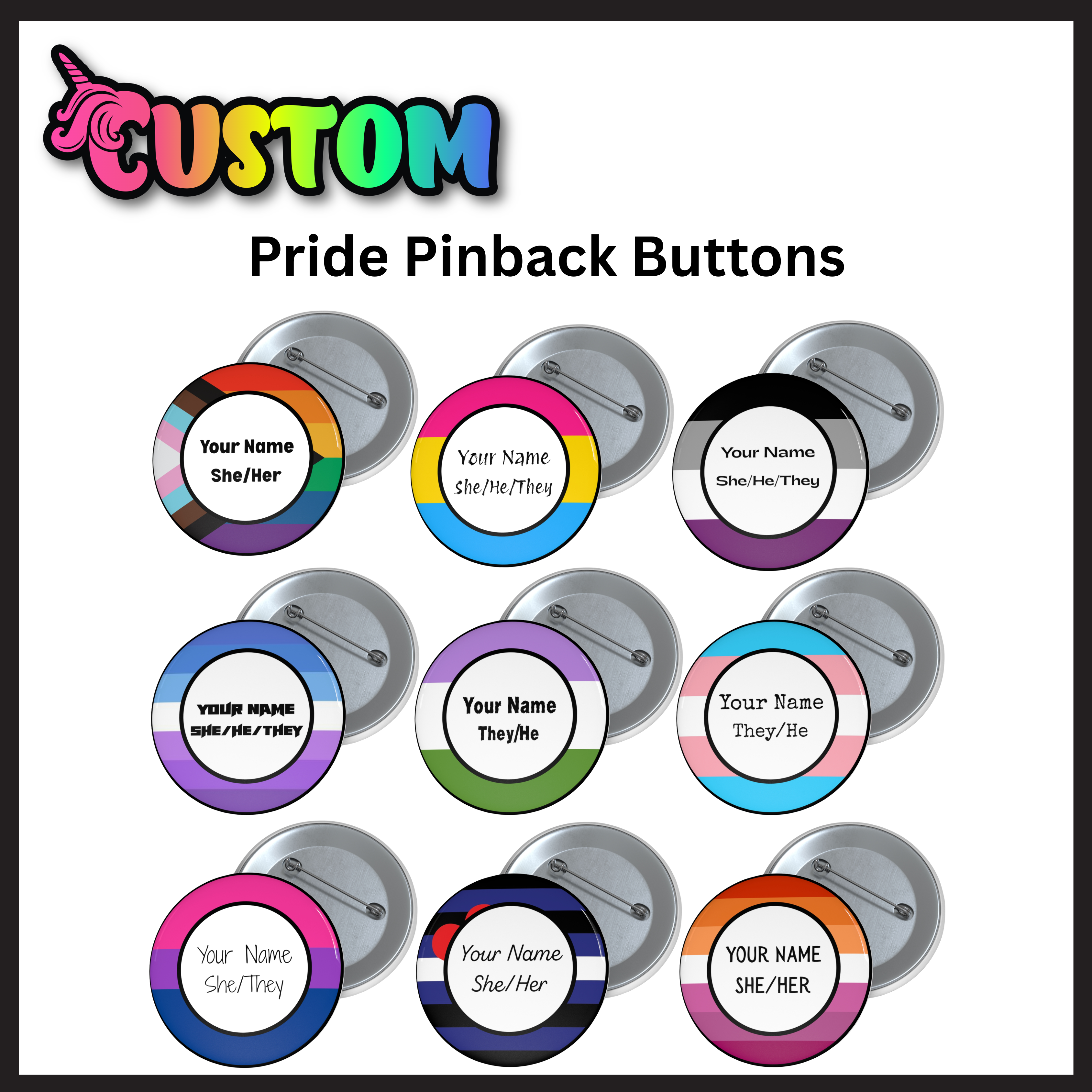 Custom Pride Pinback Button – Miss Mackenzee