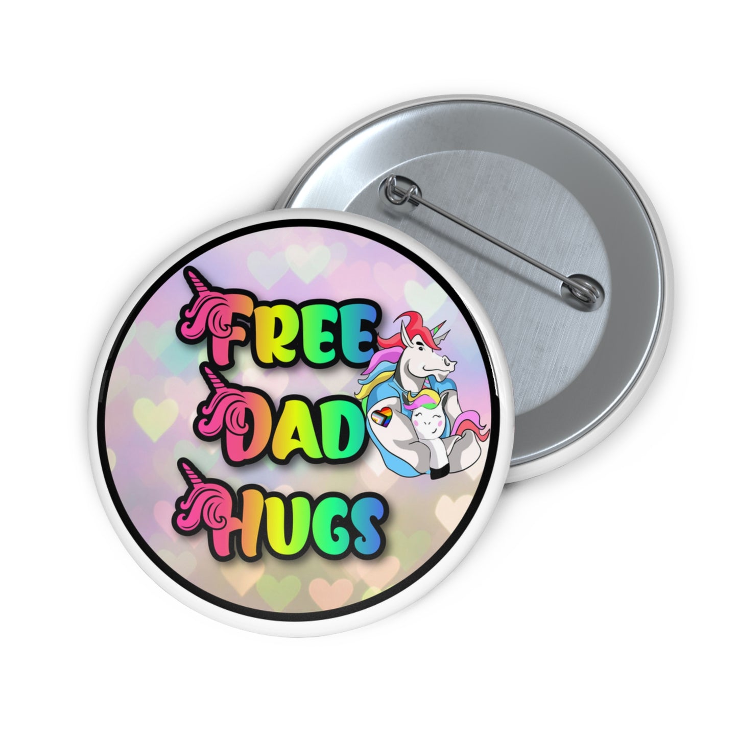 Free Dad Hugs pinback button