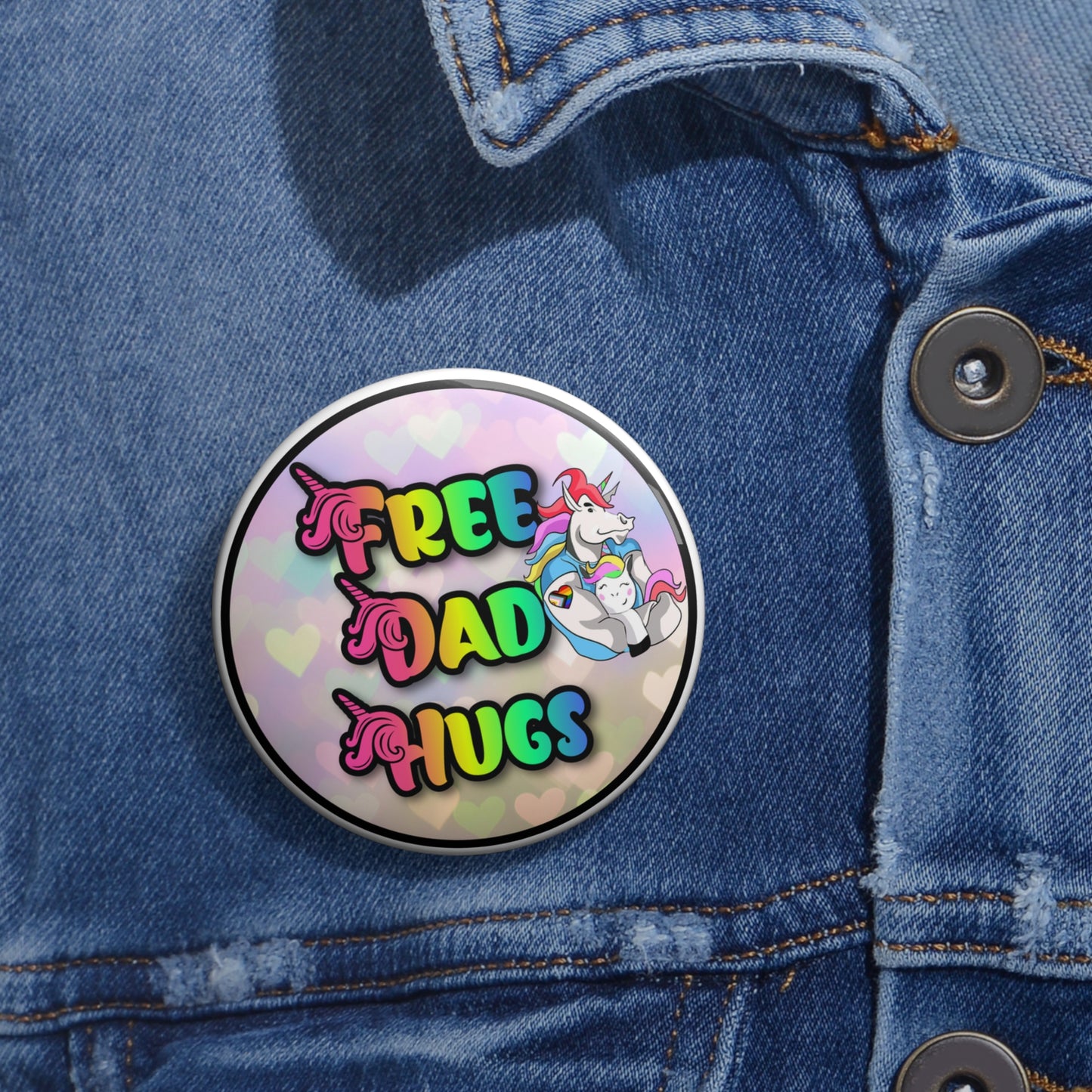 Free Dad Hugs pinback button
