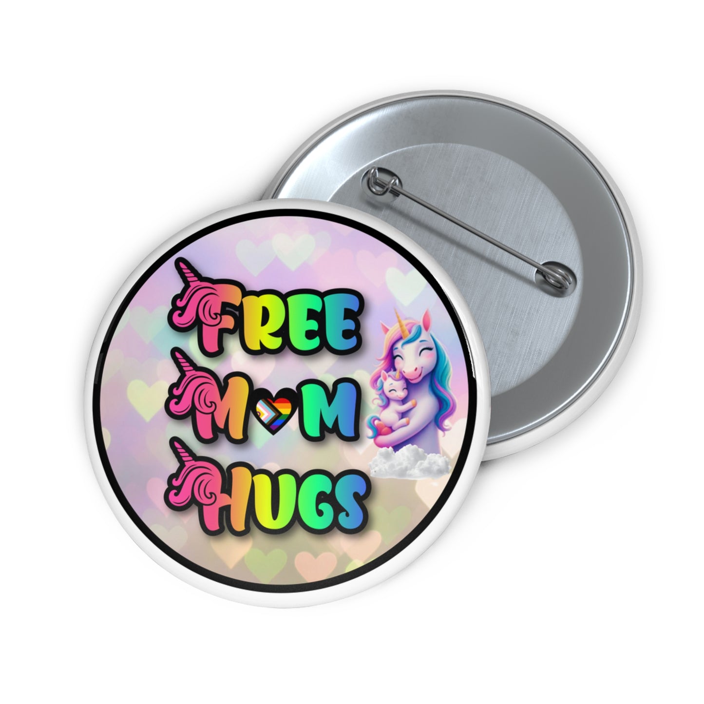 Free Mom Hugs pinback pin