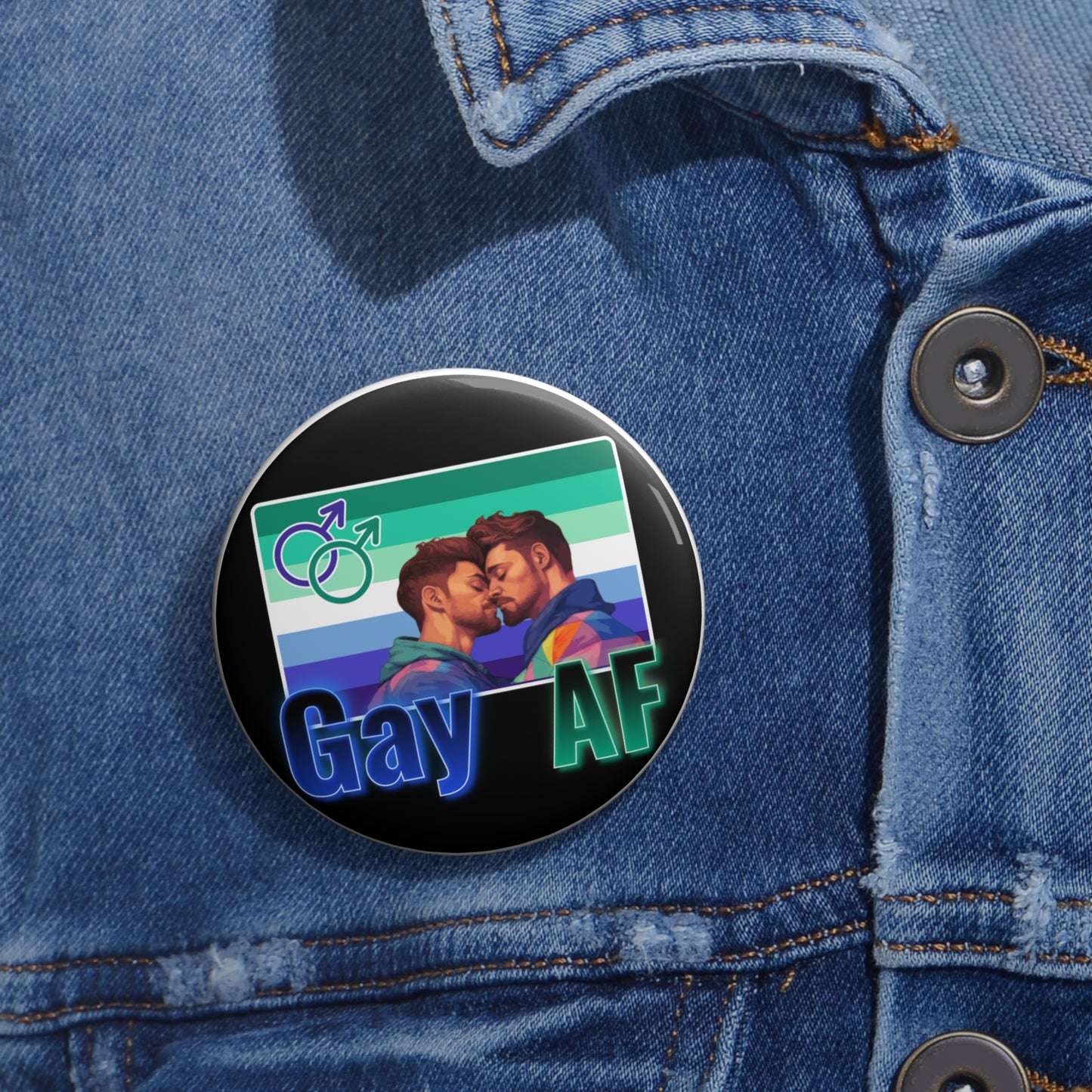 Gay AF pinback button