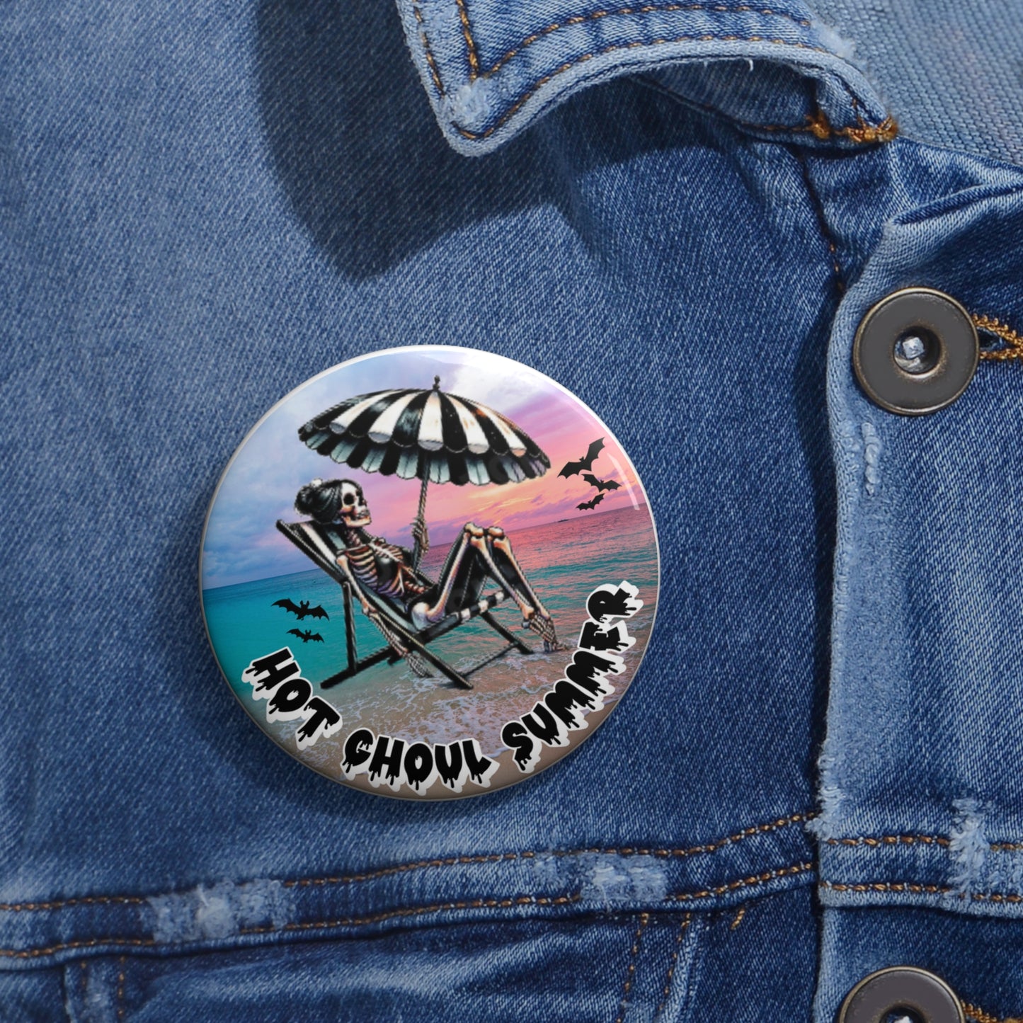 Hot ghoul summer pinback button