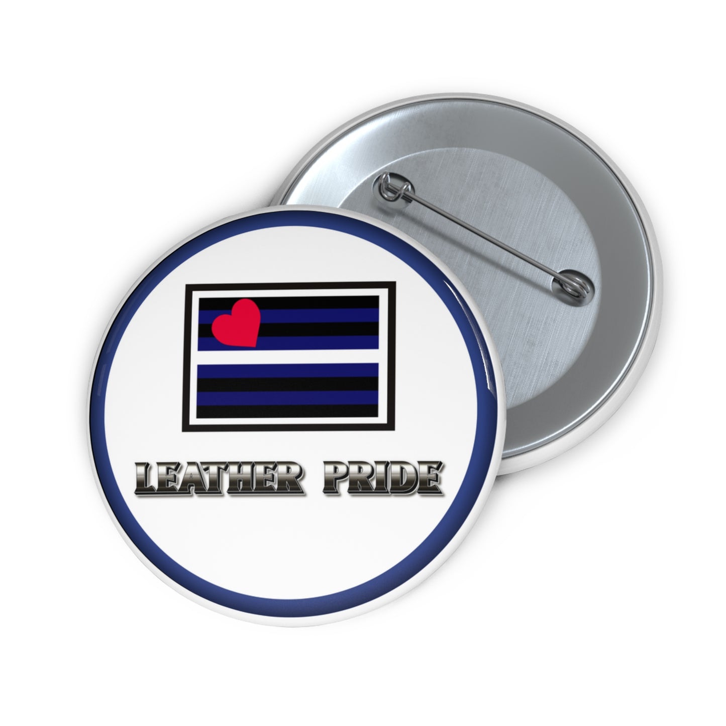 Leather pride pinback button