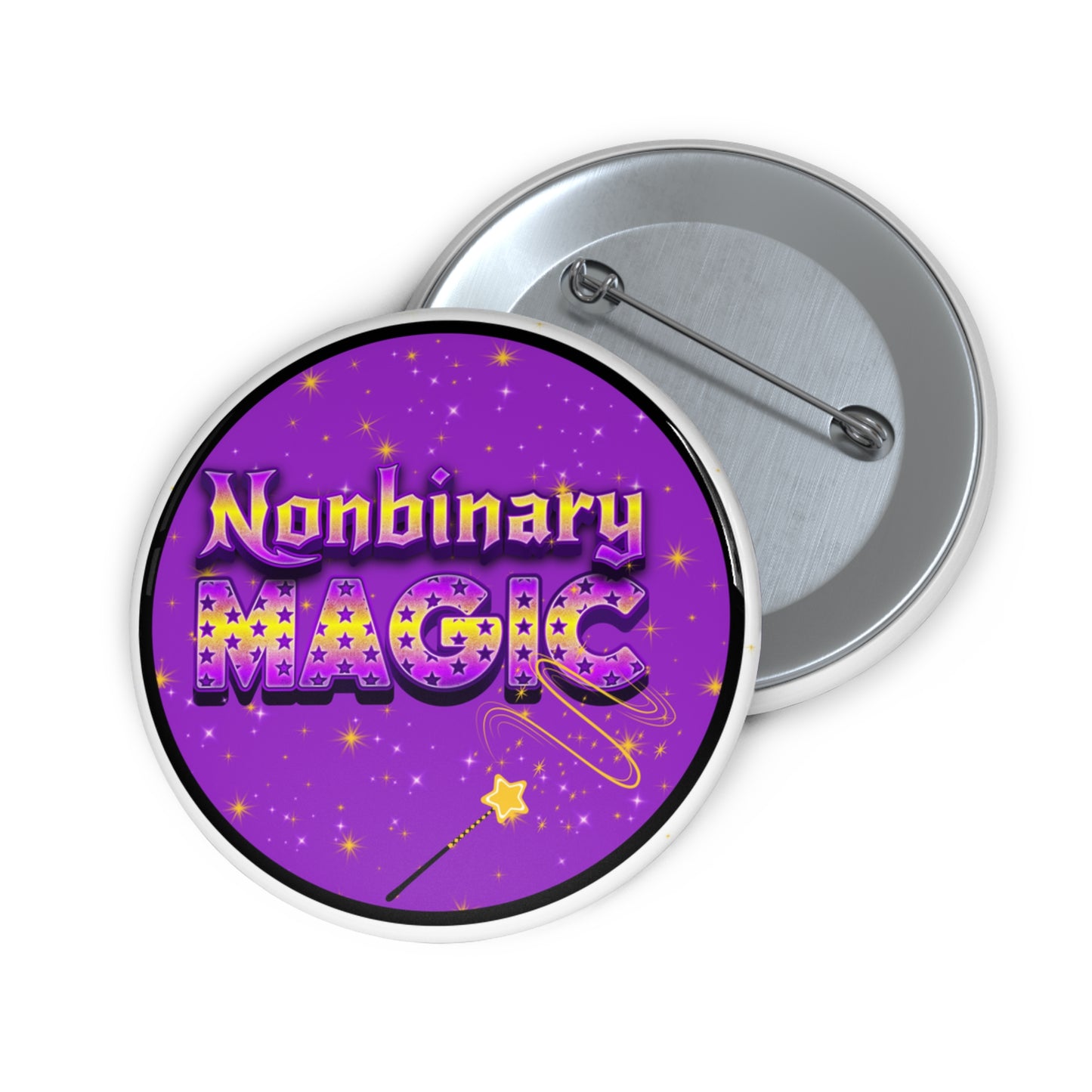 Nonbinary magic pinback button