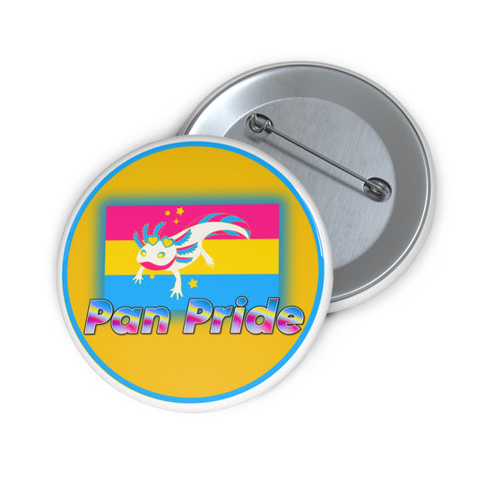 Pansexual pride axolotl pinback button